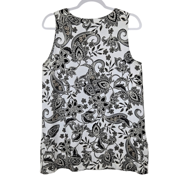J. Jill Wearever Cream Adara Paisley Tank Top M TALL - Picture 3 of 9
